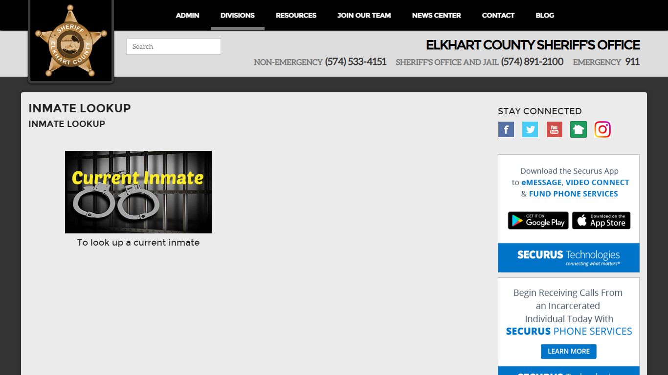 Inmate Lookup - Elkhart County Sheriff's Office