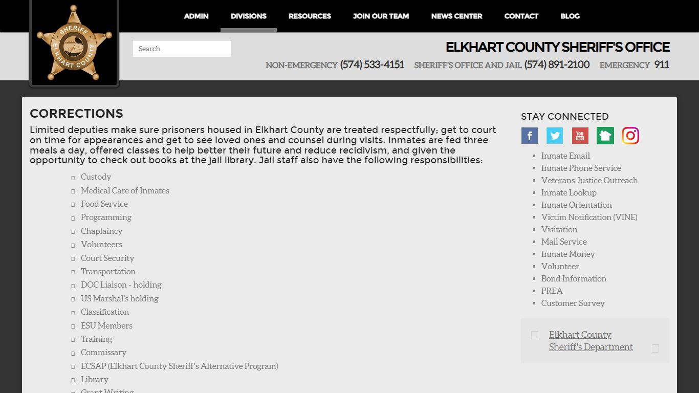 Corrections - Elkhart County Sheriff's Office